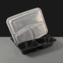 Black 3 Compartment Container and Lid