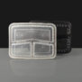 Black 3 Compartment Container and Lid
