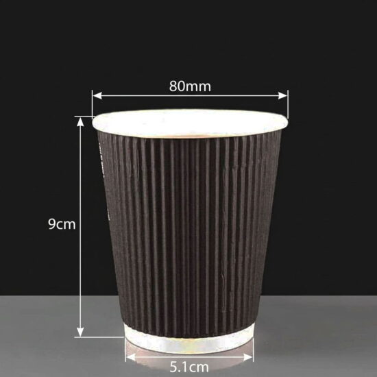 8oz Black Ripple Coffee Cup 8oz Black Ripple Cup