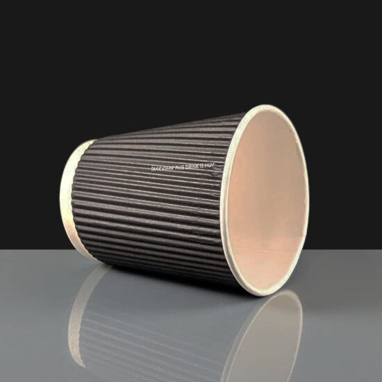 8oz Black Ripple Coffee Cup 8oz Black Ripple Cup