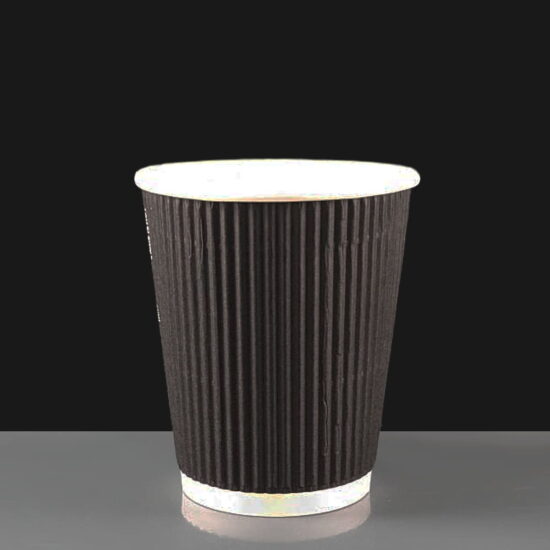 8oz Black Ripple Cup