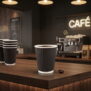 8oz Black Ripple Coffee Cup
