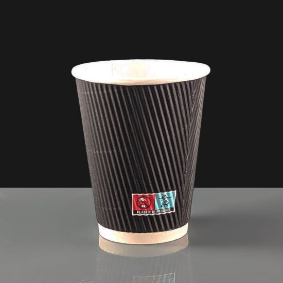 35965 12oz Black Ripple Cup Front 12oz Black Ripple Cup