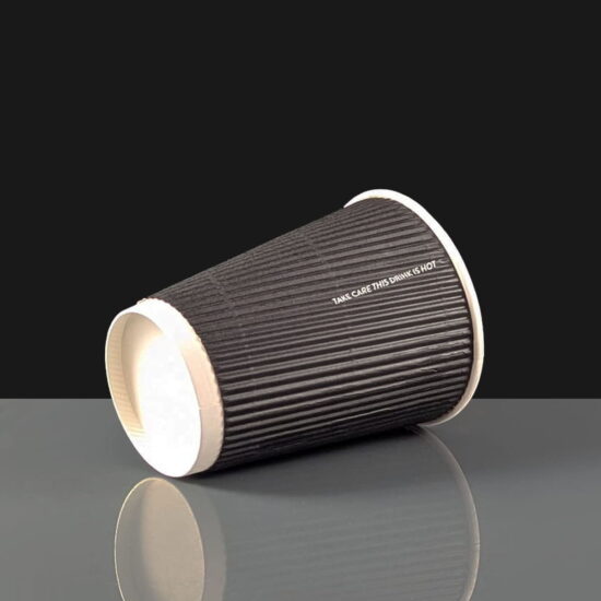 35965 12oz Black Ripple Cup Front 12oz Black Ripple Cup