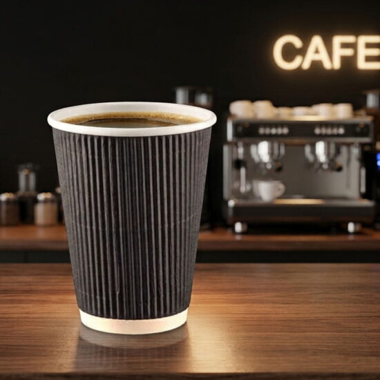 12oz Black Ripple Paper Cup 12oz Black Ripple Coffee Cup