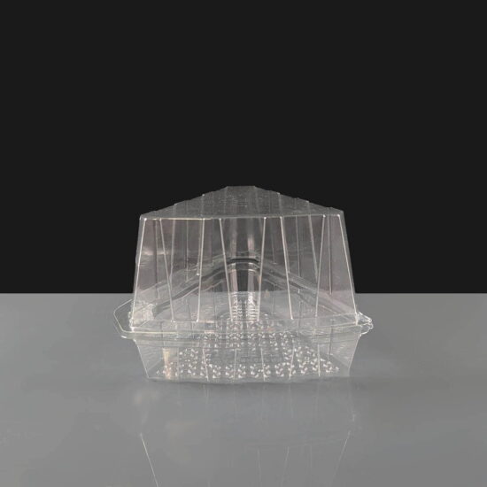 Plastic Hinged Cake Wedge rPET Plastic Cake Wedge